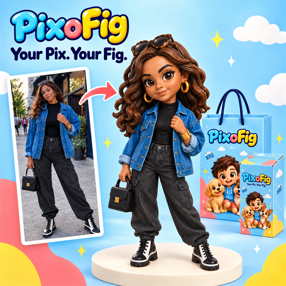 Chibi-Style 3D-Printed Figurine — Custom-Made from Your Photo
