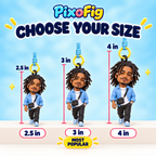 Chibi-Style Figurine Keychain — Custom-Made from Your Photo