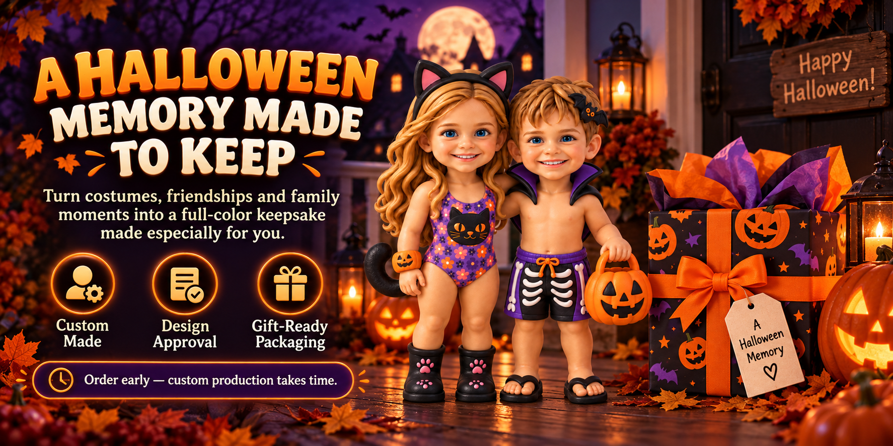 Halloween-Themed Custom 3D Figurine — Upload a Photo to Create Your Own — product details 5
