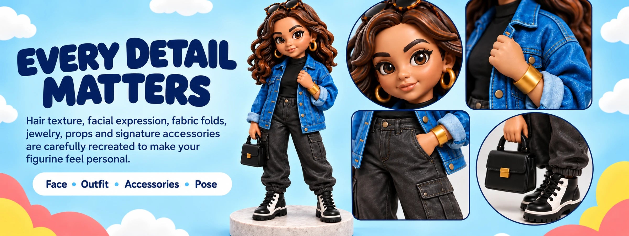 Chibi-Style 3D-Printed Figurine — Custom-Made from Your Photo — product details 3