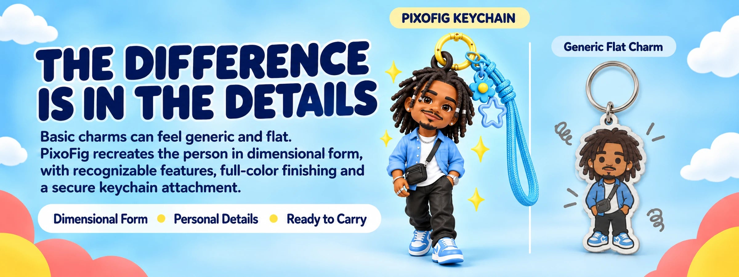 Chibi-Style Figurine Keychain — Custom-Made from Your Photo — product details 2