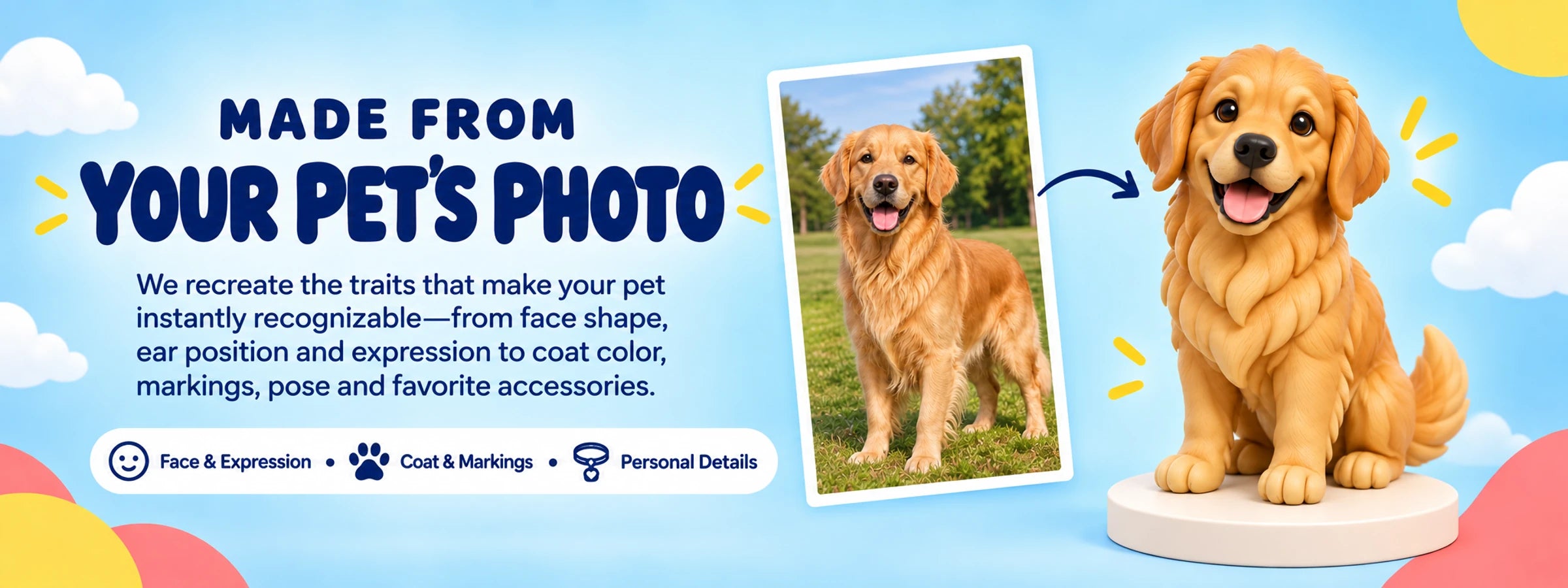 Chibi-Style Pet Figurine — Custom-Made from Your Photo — product details 1